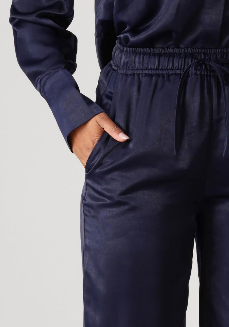 donkerblauwe dante6 pantalon noldy wide leg pants