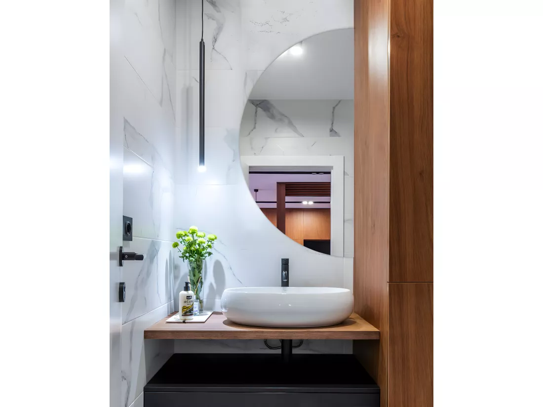 Miroir Décoratif Premium Demi-Circulaire 1/2 Ø90