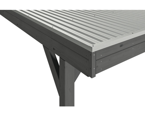 SKAN enkele carport, hout, Grunewald, 321 x 554 cm, leisteen