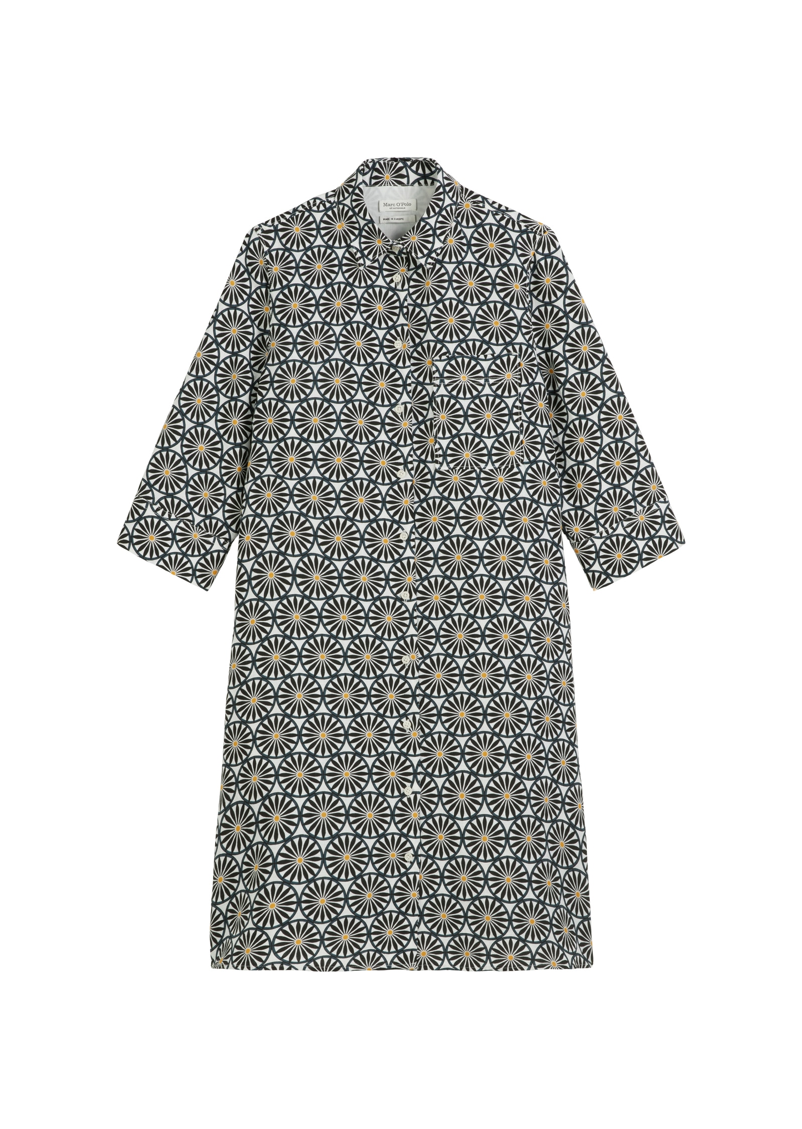 Marc O'Polo Hemdblusenkleid Brusttasche | Seitennahttaschen mit Printmuster