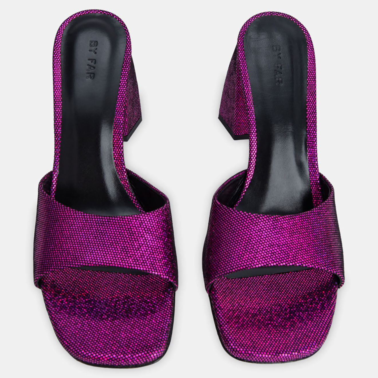 By Far Mules en Cuir disco Michele violette - Talon 10 cm