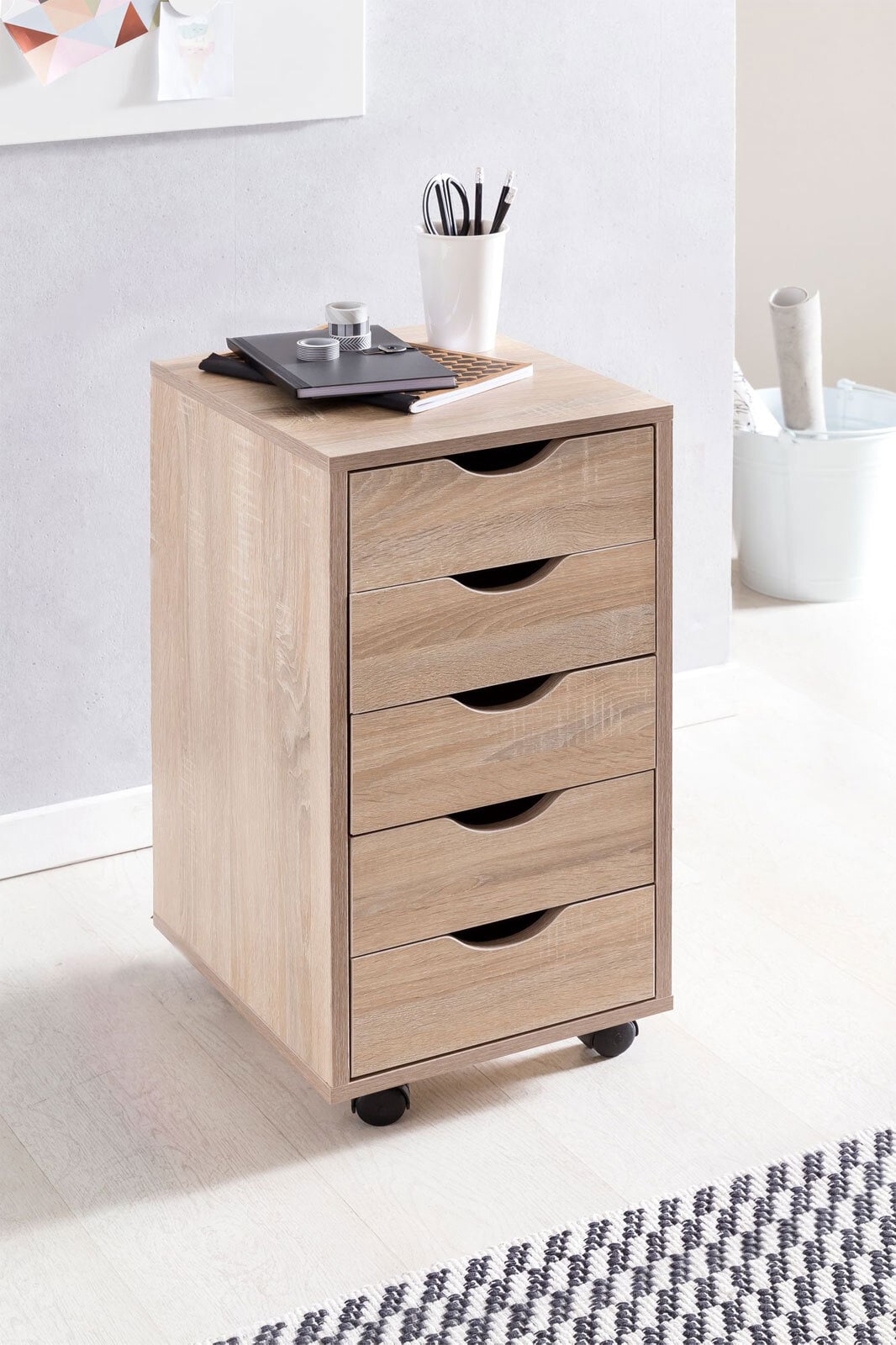 Rollcontainer Aleg 33 x 64 cm Eiche Sonoma