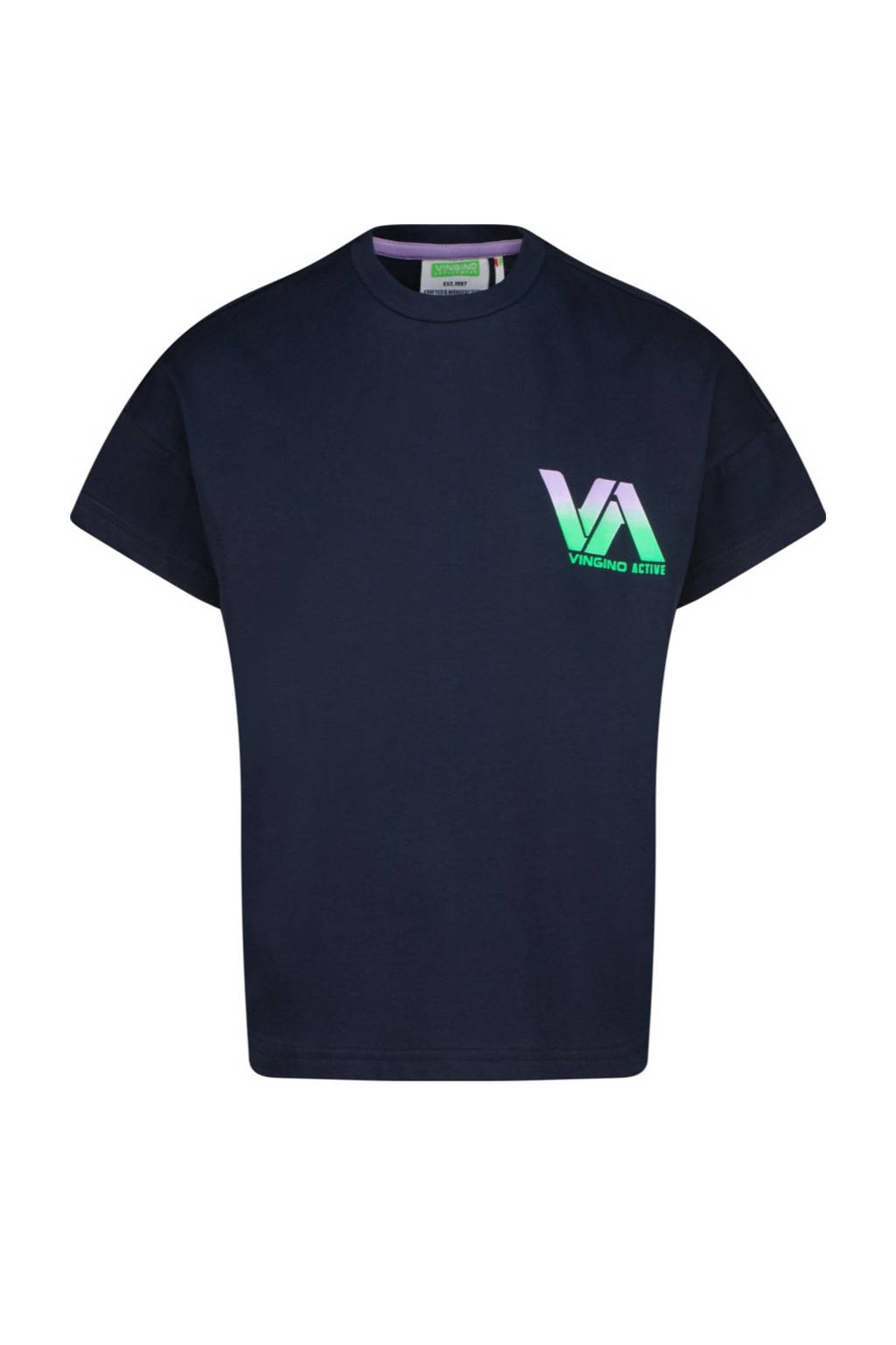 Vingino T-shirt Hailey met printopdruk diep donkerblauw