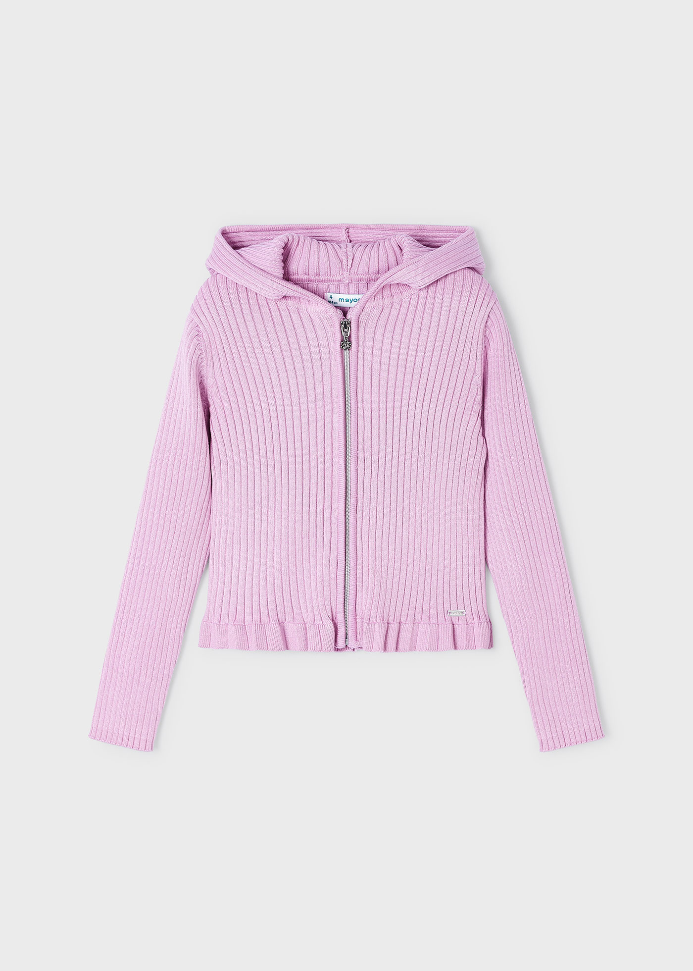 Cardigã canelado de viscose LENZING™ ECOVERO™ para meninas, branco