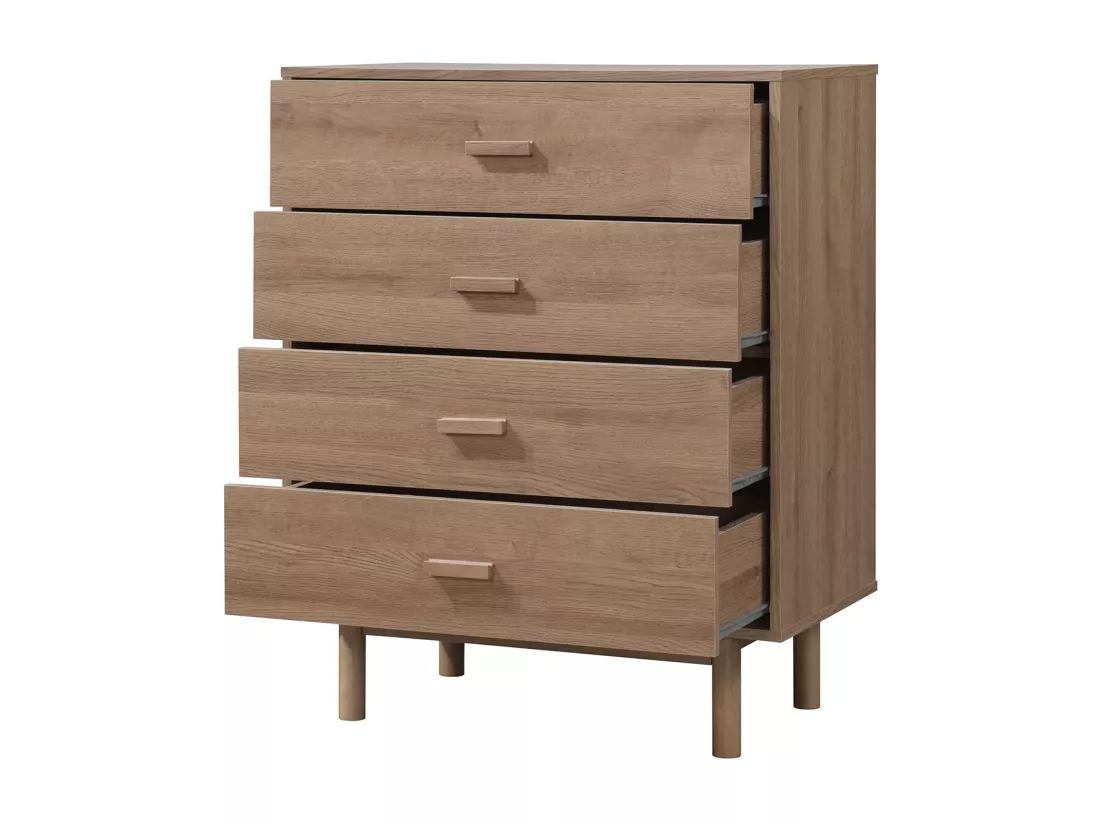 Commode avec 4 tiroirs Chêne