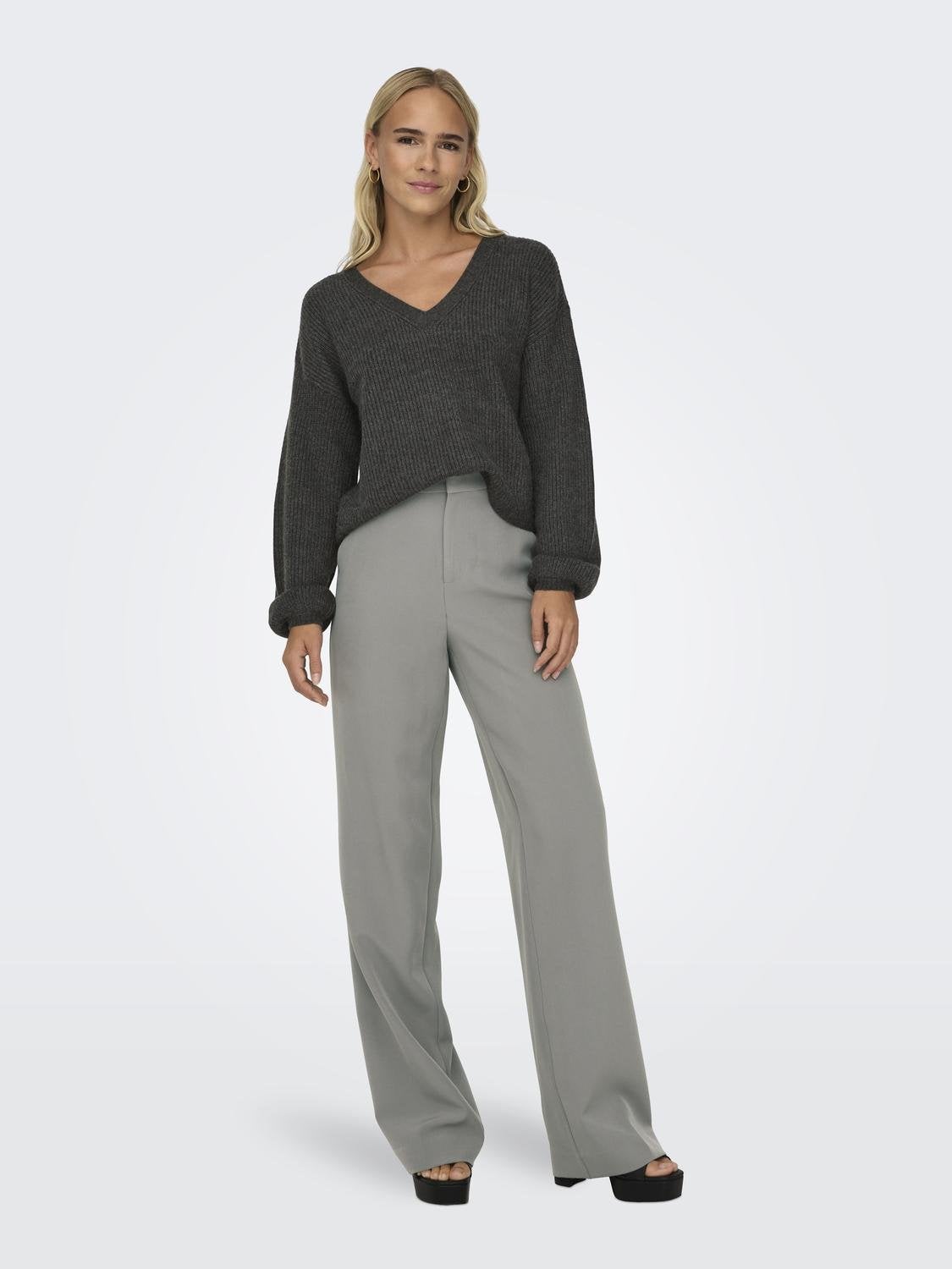 ONLKATIA Strickpullover Dark Grey Melange