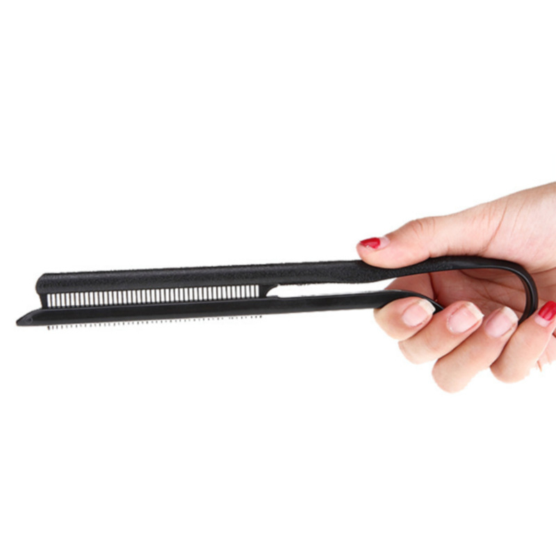 (21cm) Doppelseitiger Friseur Kamm Haar Styling Glättkamm - Schwarz