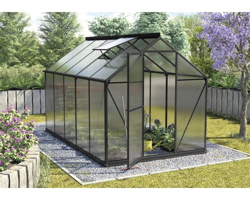 Vitavia Triton 6200 kas, dubbelwandige polycarbonaat panelen 6 mm, 198 x 317 cm, zwart