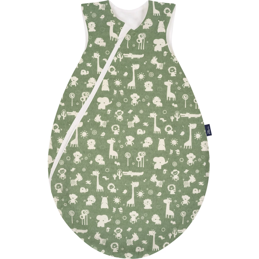 Alvi® Schlafsack Sommertraum Granite Animals granitgrünweiß