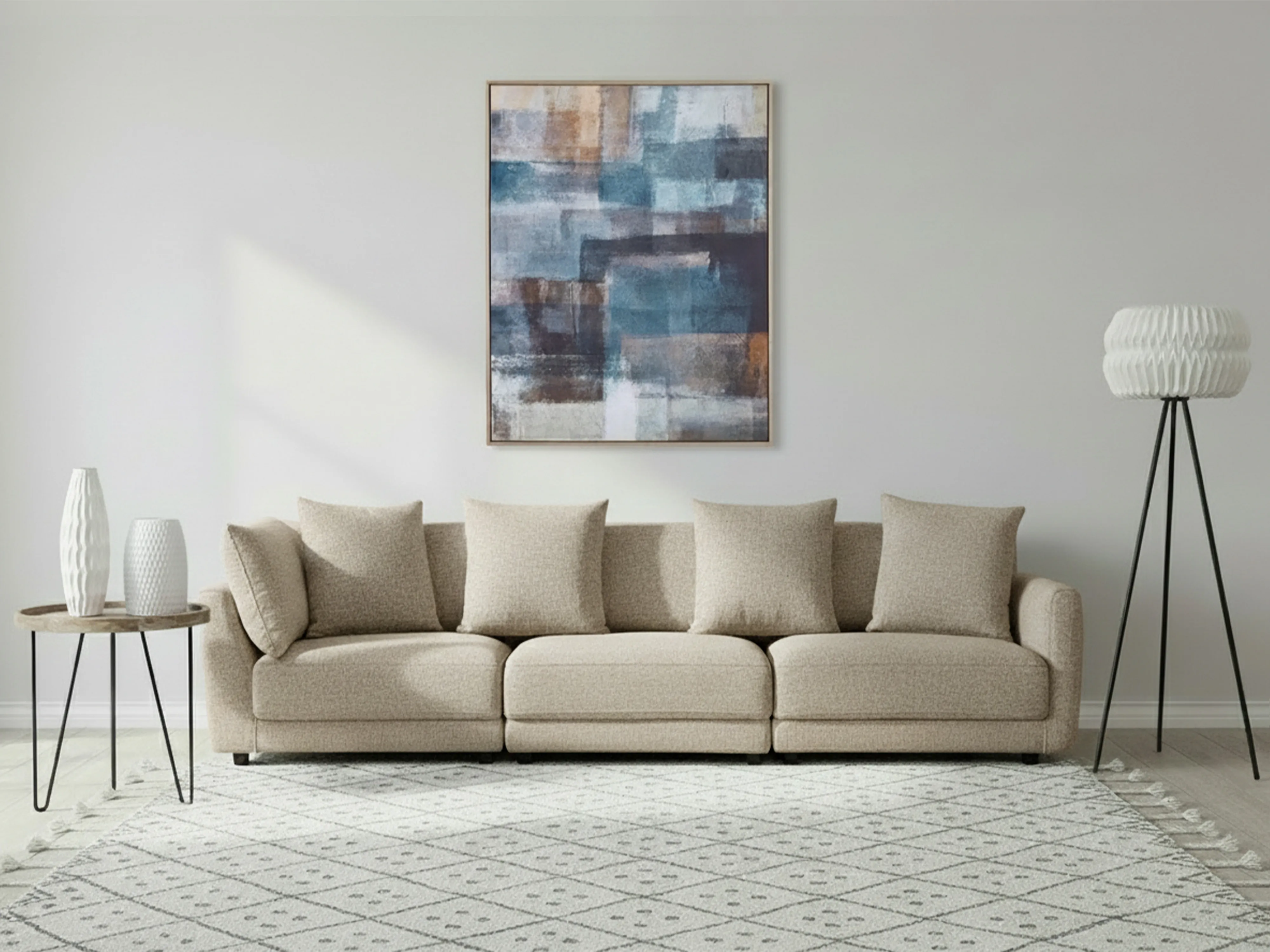 Bank 3-zits SIGTUNA Stof Beige