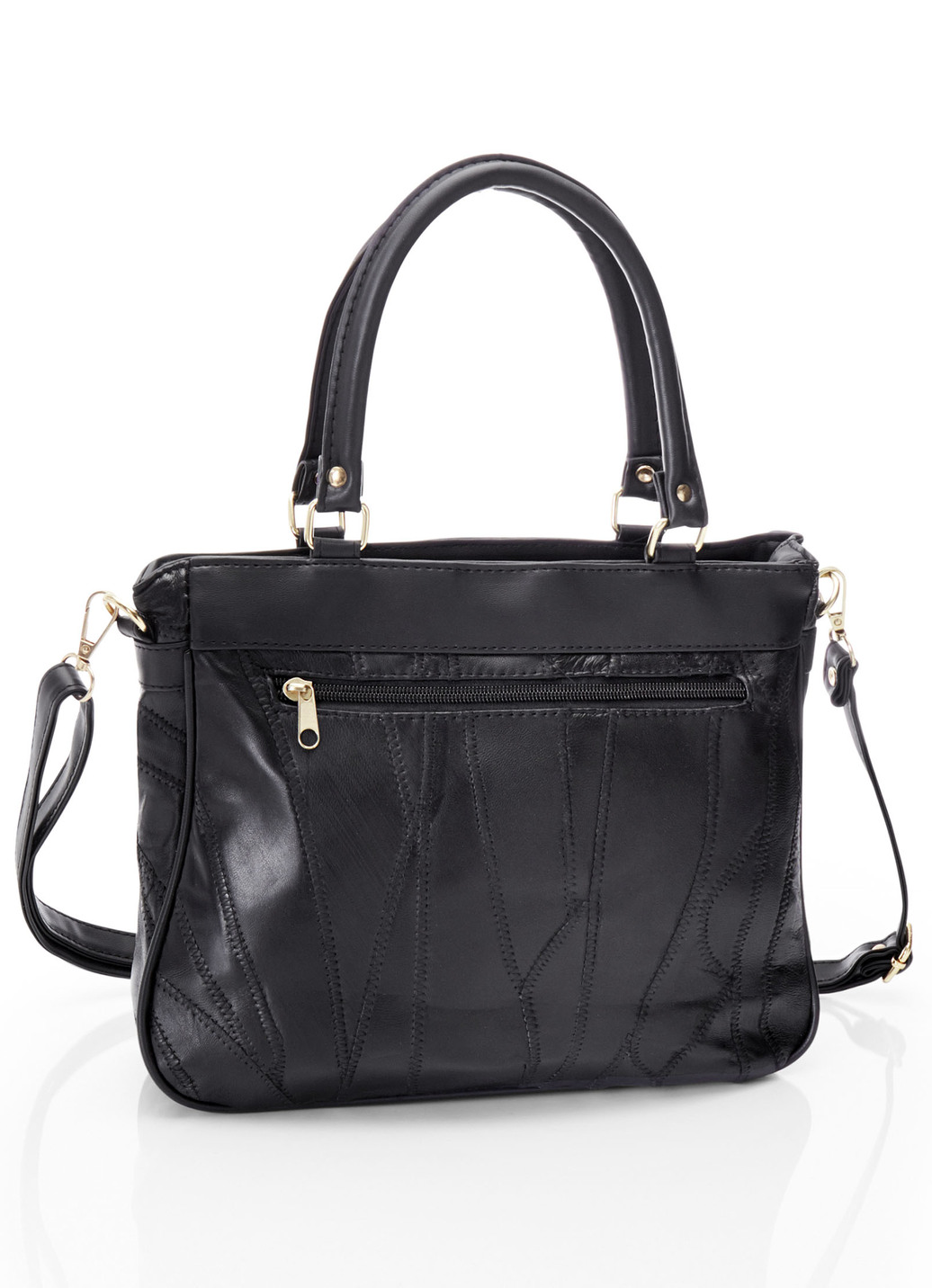 Patchwork-Tasche mit abnehmbarem Umhängeriemen