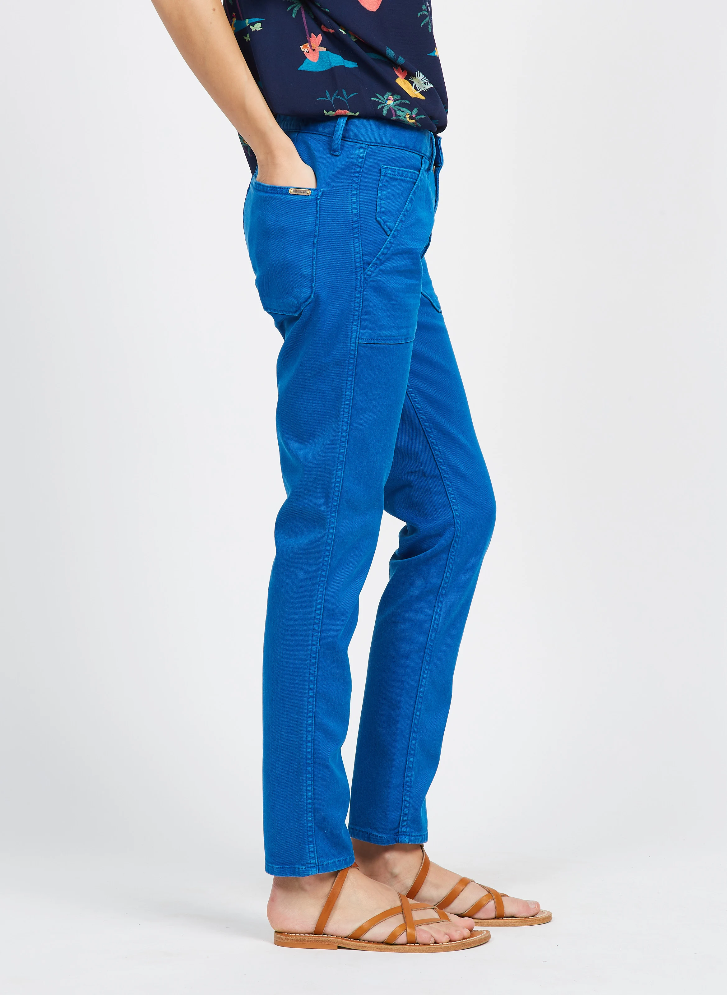 PIERCE - Jean slim en coton mélangé | Bleu