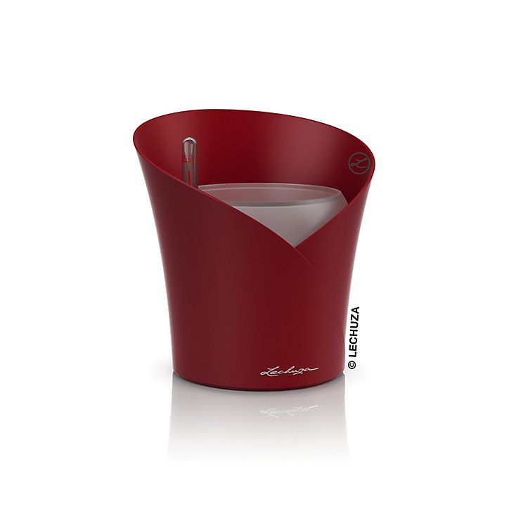 Pot carré Lechuza Orchidéa rouge scarlet mat 18 x 18 x h.20 cm