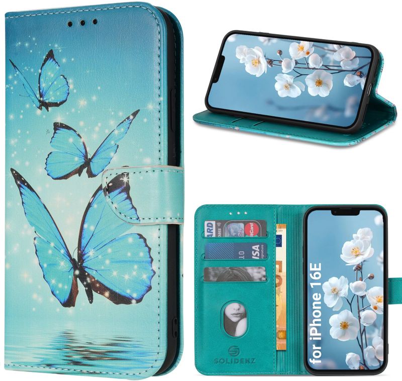 Solidenz bookcase iPhone 16e - Vlinders
