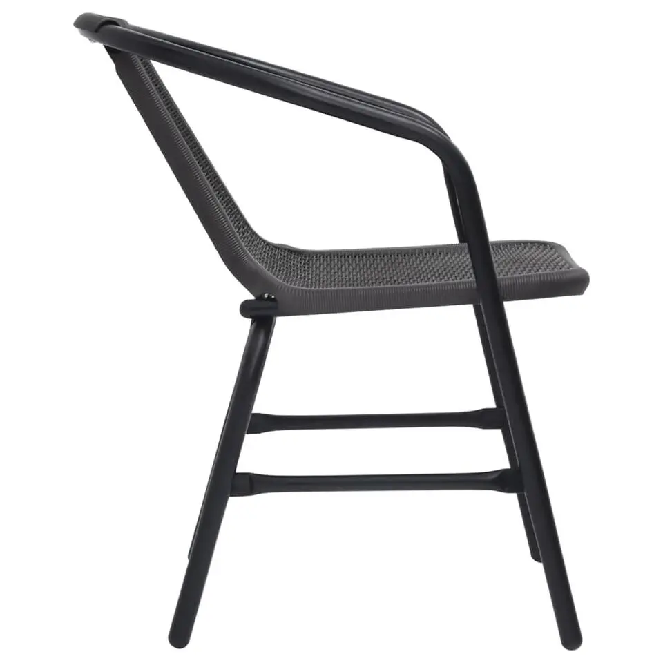 vidaXL - Tuinstoelen - 110 kg - Zwart - rattan en staal - 4 stuks