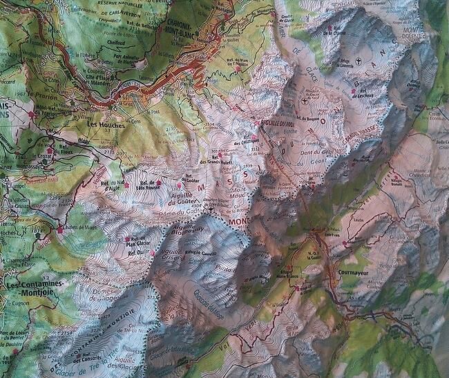 IGN - RELIEF ANNECY MONT BLANC 1 100 000 80x113