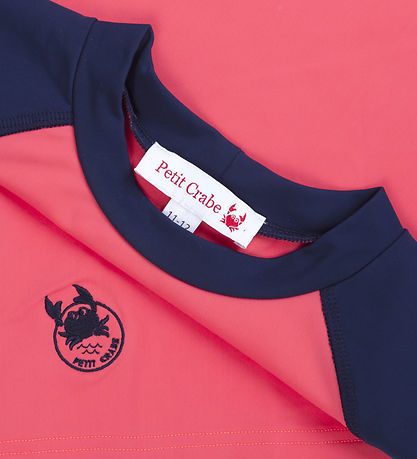 Petit Crabe Bådebluse - Raglan - UV50+ - Nectarine/Blue
