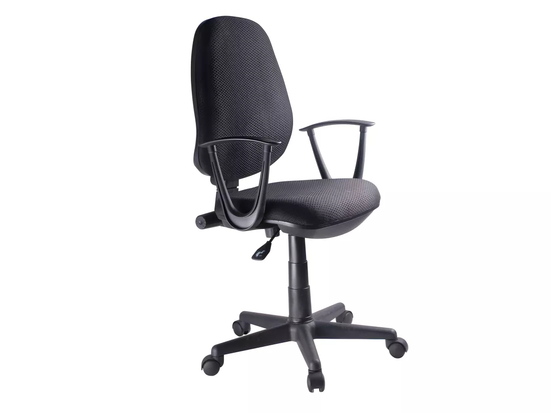 Fauteuil de bureau noir réglable et inclinable avec roulettes - DESK