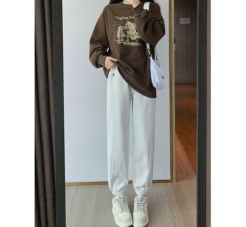 evanesce - Wijde, geribbelde joggingbroek met hoge taille en trekkoord (verschillende designs)