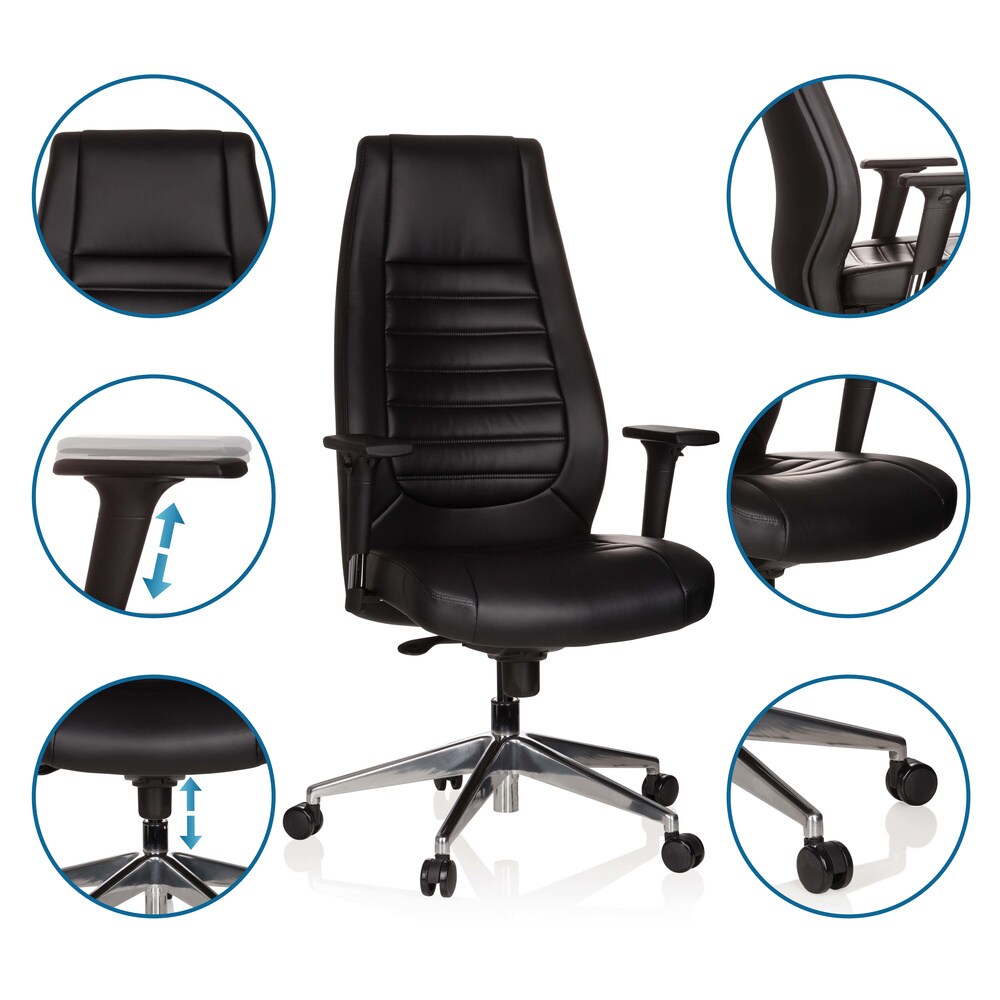 Profi Chefsessel VITORO Kunstleder mit Armlehnen (höhenverstellbar) hjh OFFICE