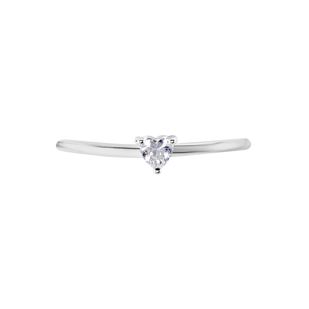 Bague Solitaire Eaque Argent Blanc Oxyde De Zirconium