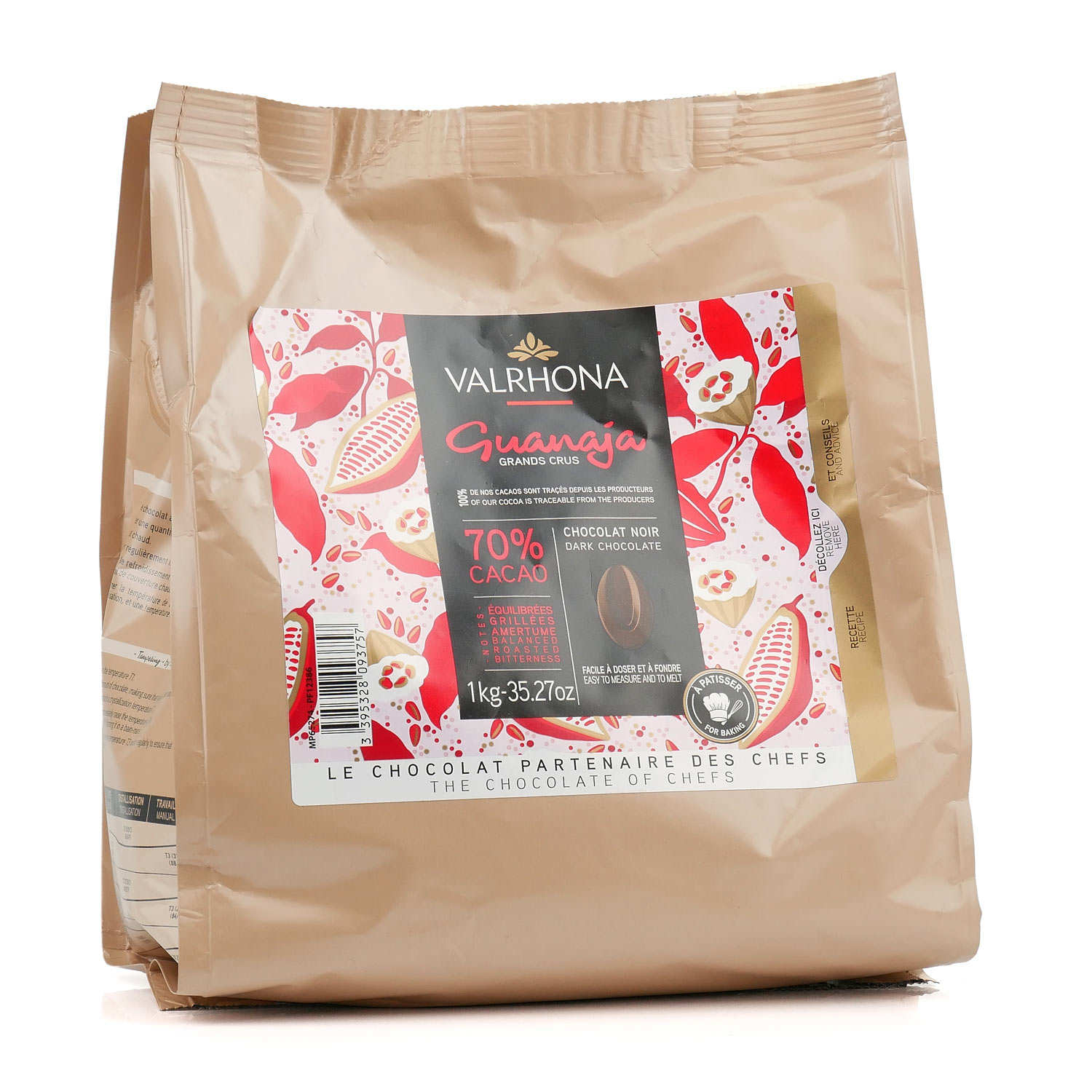 Chocolat de couverture Valrhona en fèves Grand Cru Guanaja 70%