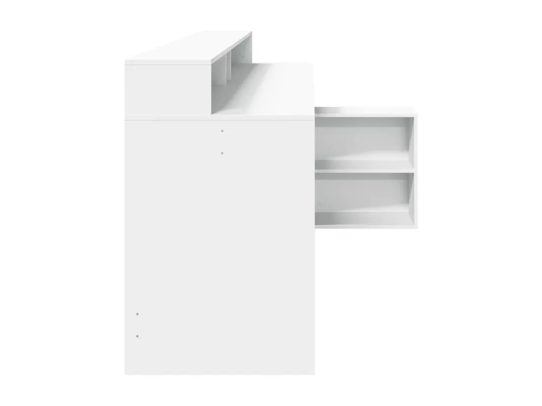 Bureau avec lumières LED blanc 200x104x91 cm bois d'ingénierie