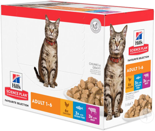 Hill's Pet Nutrition Science Plan Feline Adult Classic Selection 12x85g