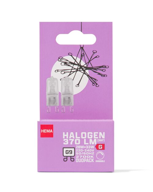 2 ampoules halogènes G9 28W 370lm dim