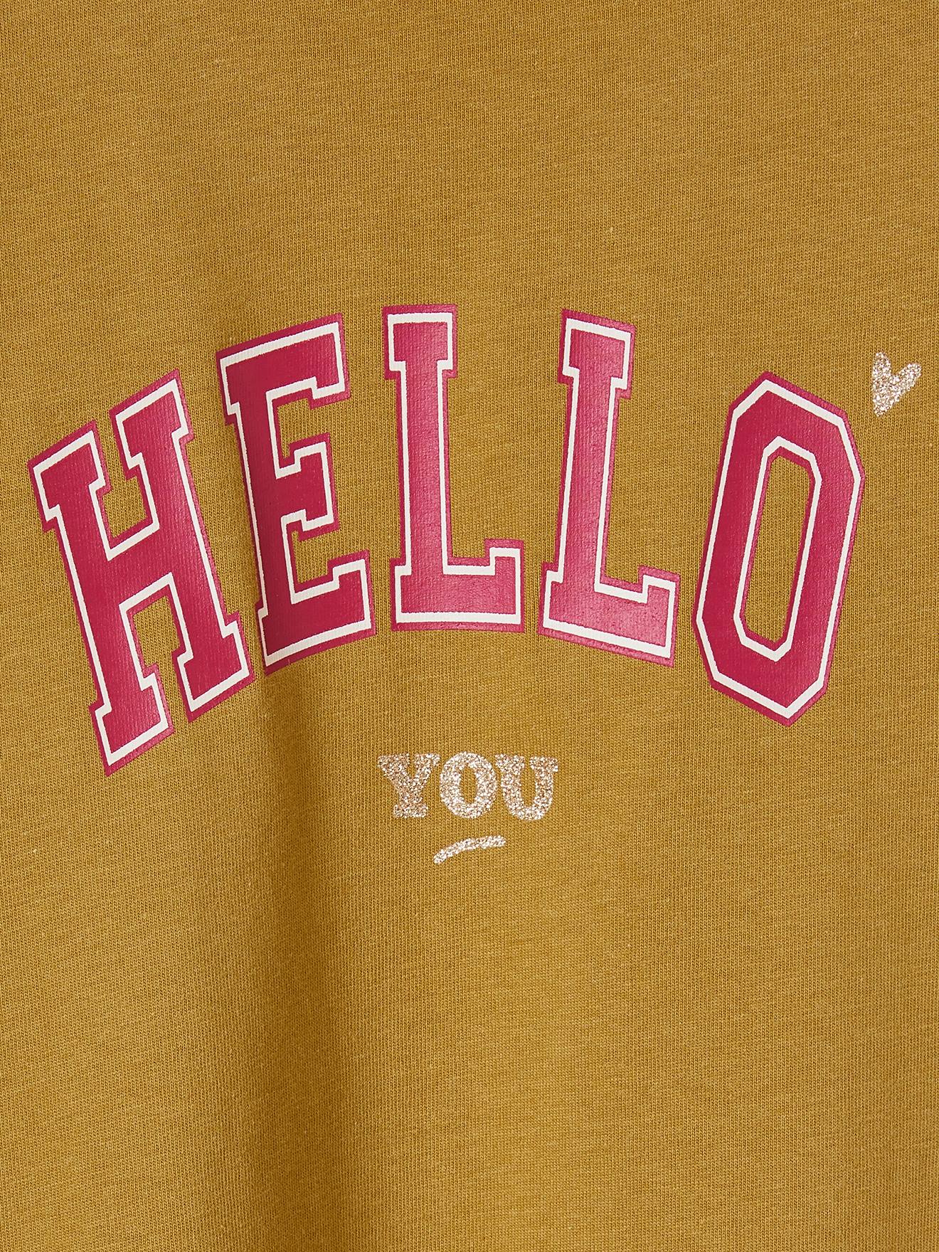 Camiseta com mensagem, para menina, cor off-white