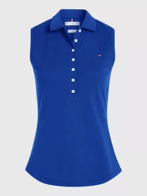 Polo sem mangas de corte justo