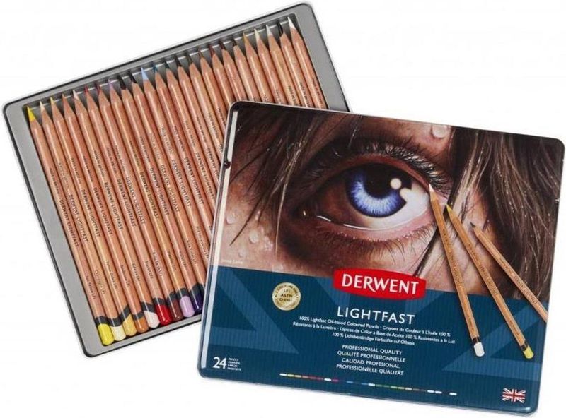 Derwent - Lightfast Kleurpotloden - Set van 24 - Vervagingsresistente Kleurpotloden