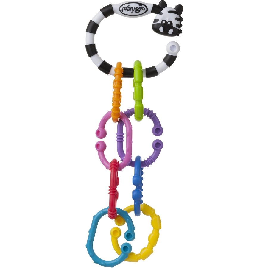 playgro Beißring-Rasselkette Zebra 9-tlg.