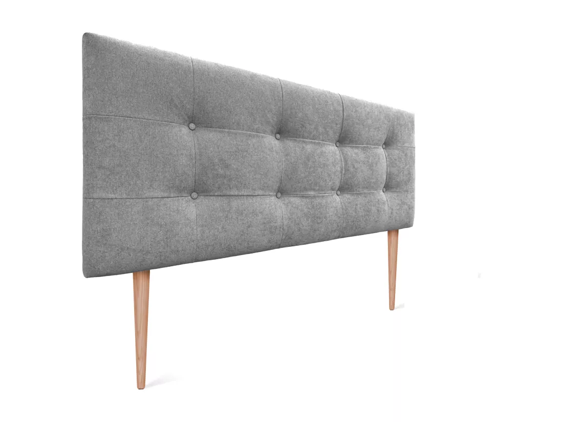DHOME Tête de lit en tissu Aqualine Capitoné 160x115cm avec pieds Lits 150/160 - Gris