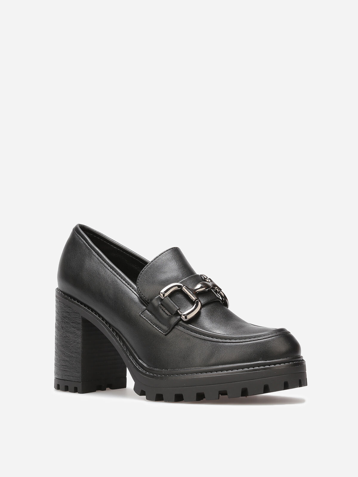 Mocassins à talon cranté- Noir