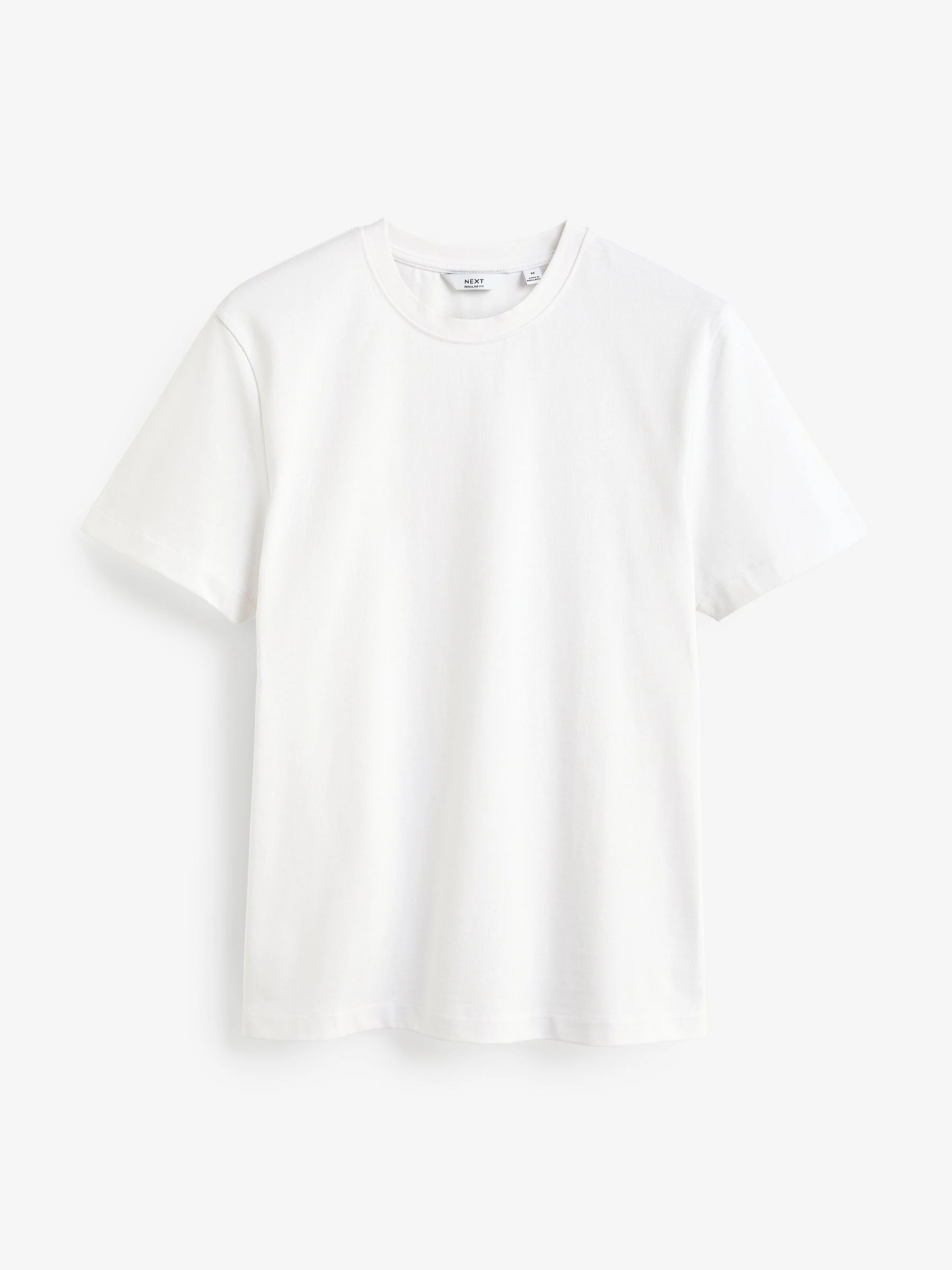 Wit - Normale Pasvorm - Zwaar T-shirt