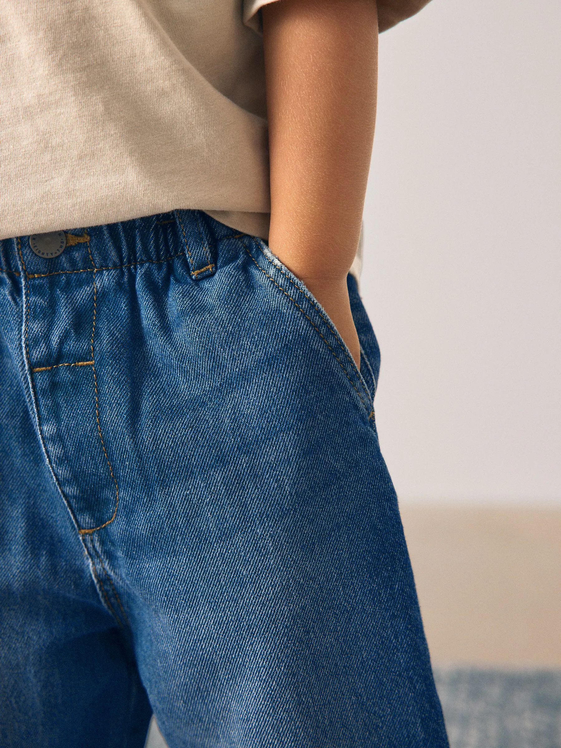 Donkerblauw denim - Jeans met wijde pijpen (3 mnd-7 jr)