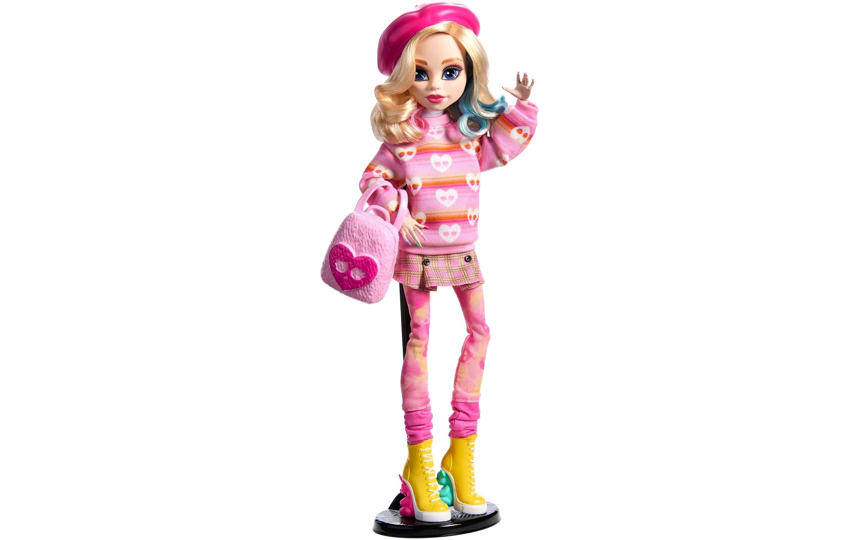 Puppe Monster High Wednesday Enid SinclairSammelfigur mit Baskenmütze und Rucksack