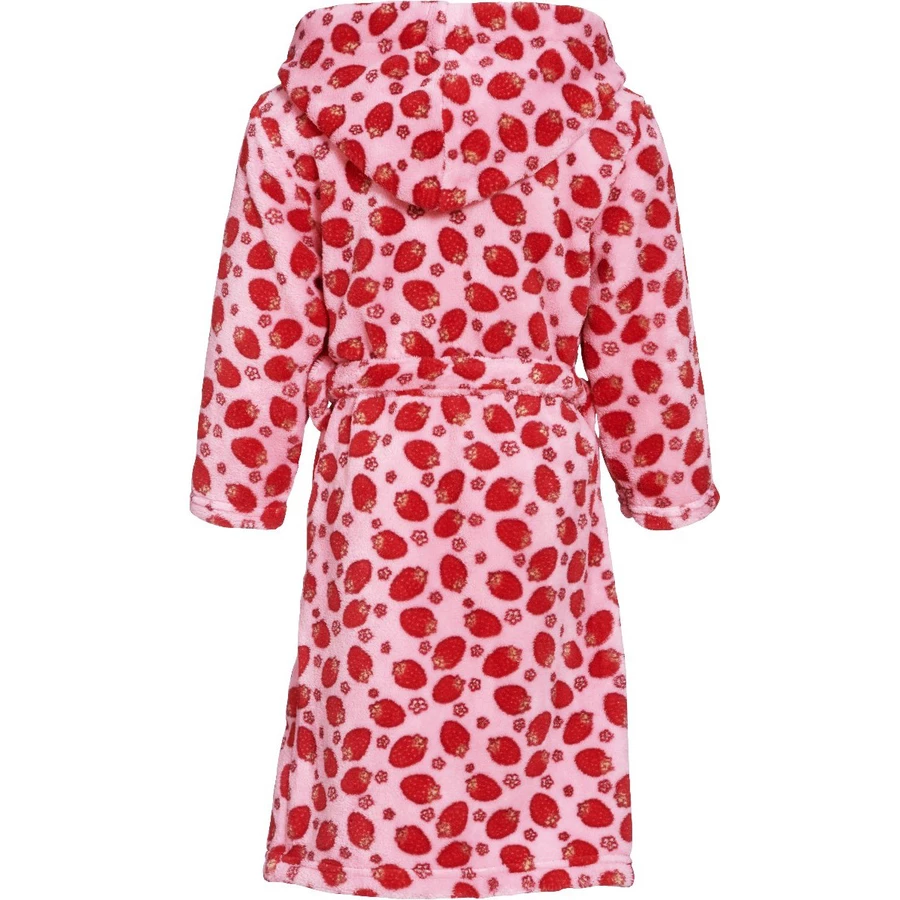 Playshoes Fleece-Bademantel Erdbeere rosa