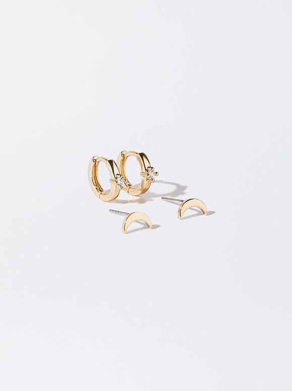 Conjunto de Anéis com Zircônias - Dorado