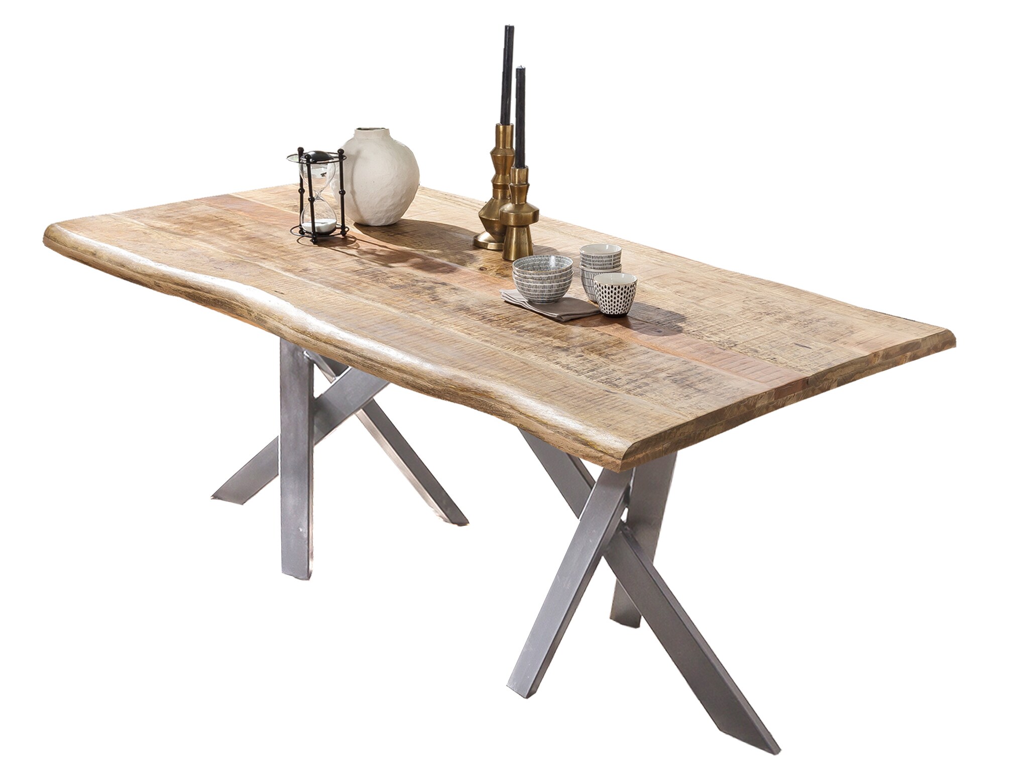 Tisch 180x90cm Mango Metall Holztisch Küchentisch Esstisch Speisetisch Esszimmer