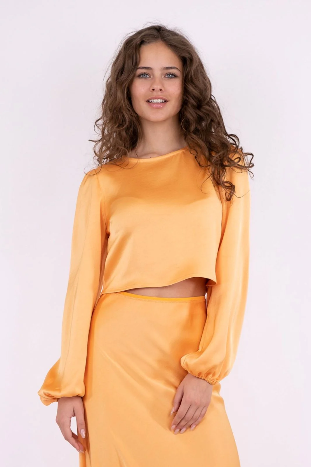 Neo Noir Aura Heavy Sateen Blouse orange