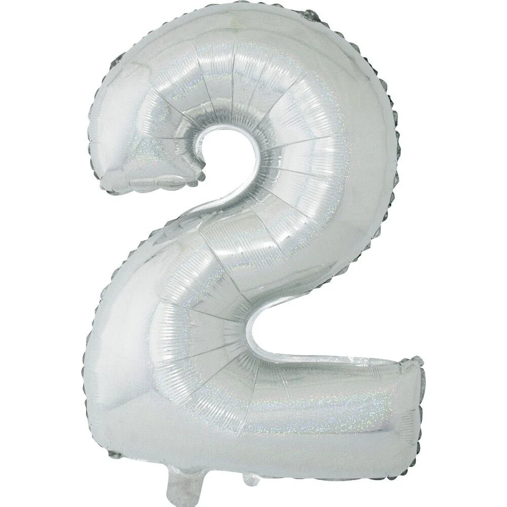 Ballon chiffre 2 aluminium