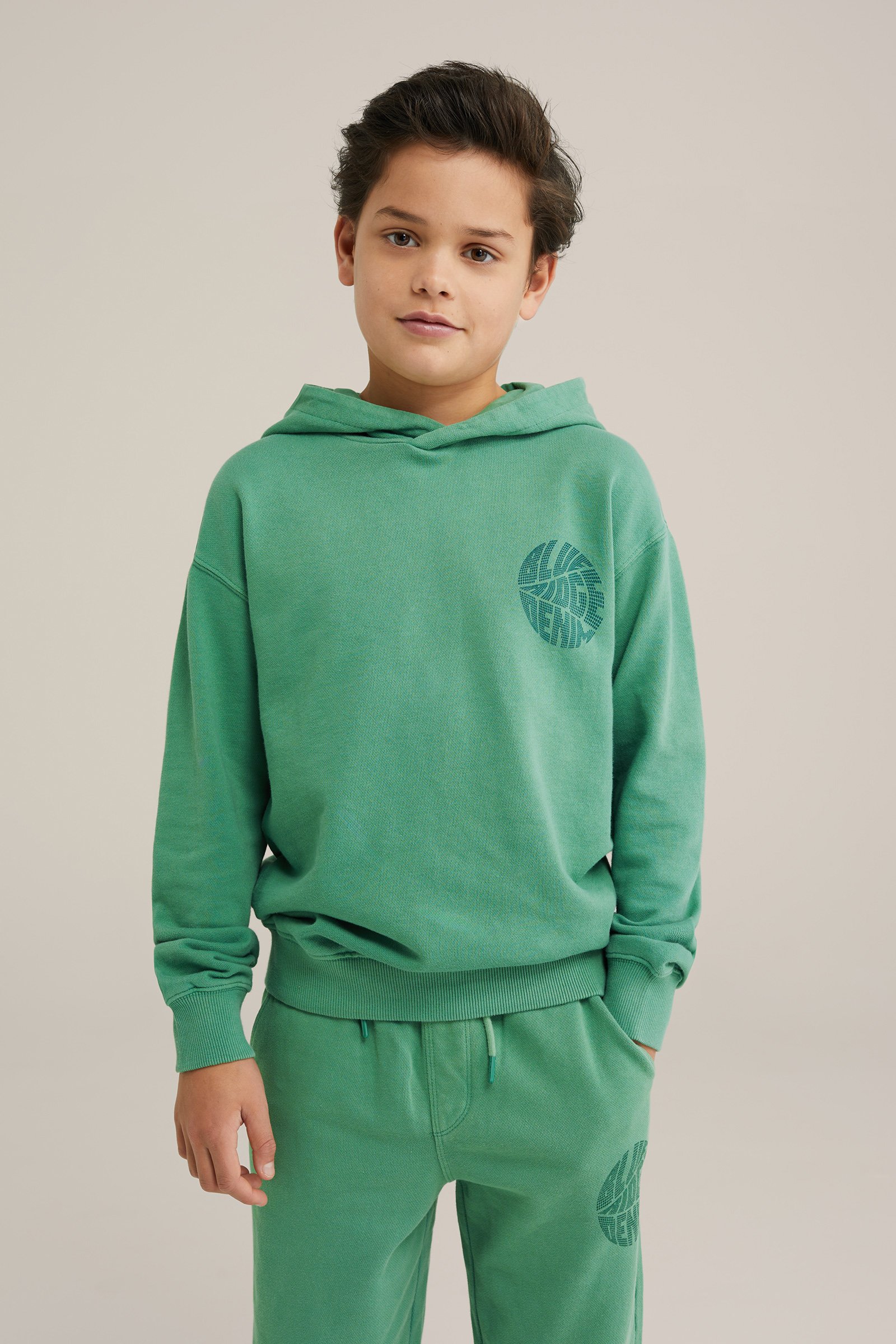 Jongens hoodie met opdruk Blue Ridge Lichtgroen
