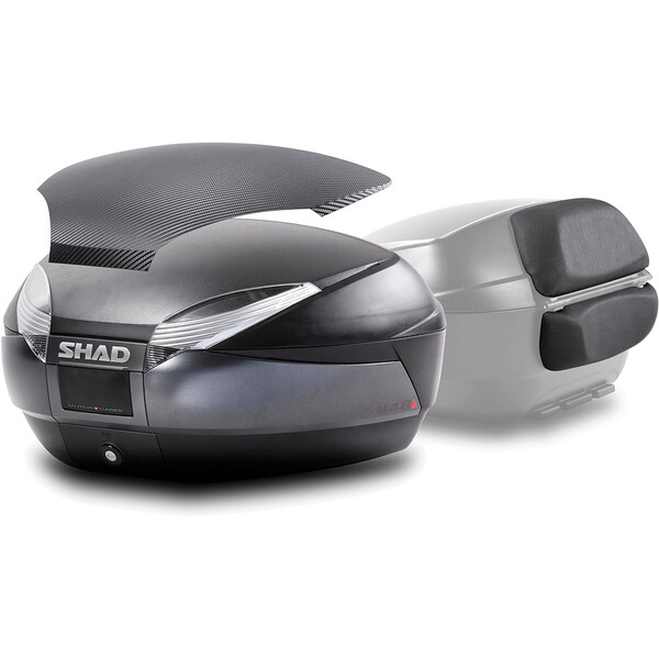 Shad - Top case SH48 + Capot + Dosseret Gris Foncé / Carbone