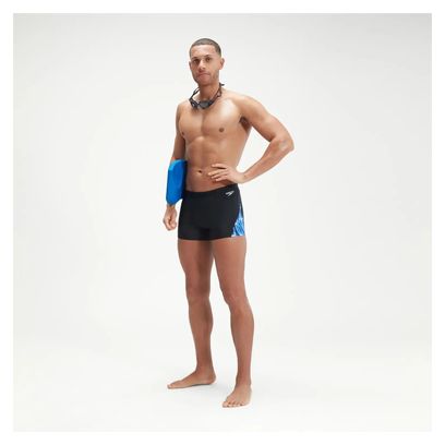 Maillot de bain Homme Allover V-cut Noir/Bleu