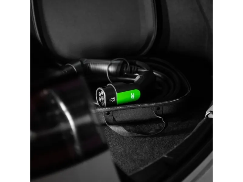 Green Cell ladekabel til elbil type 2 - optil 7,2 kW på 1 fase - 32A - 7 meter