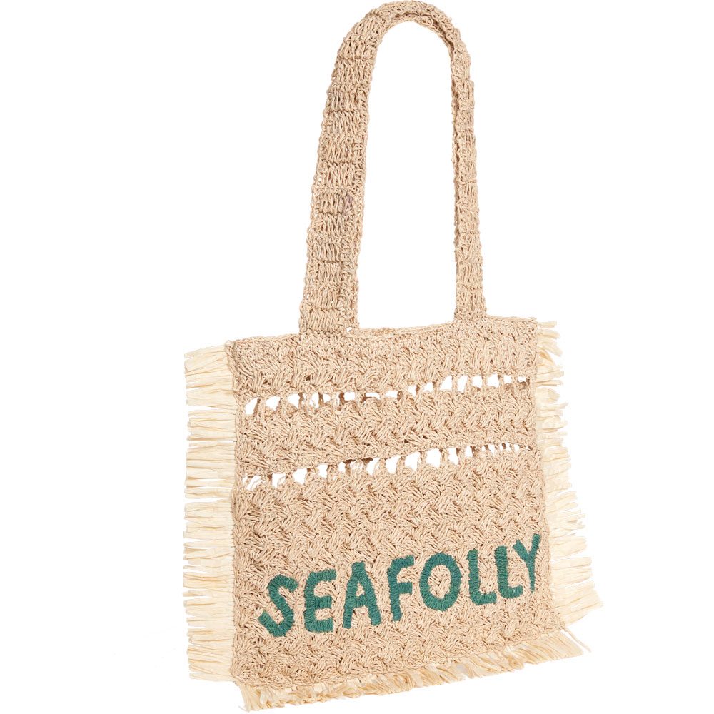 Seafolly Logo Woven Tote Badetasche Damen natural