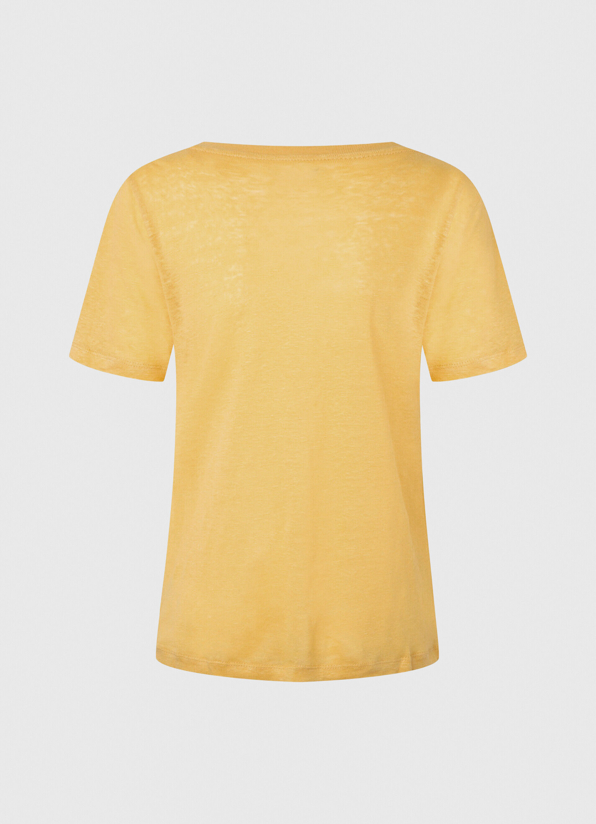 Camiseta de linho com decote em V - brilhante
