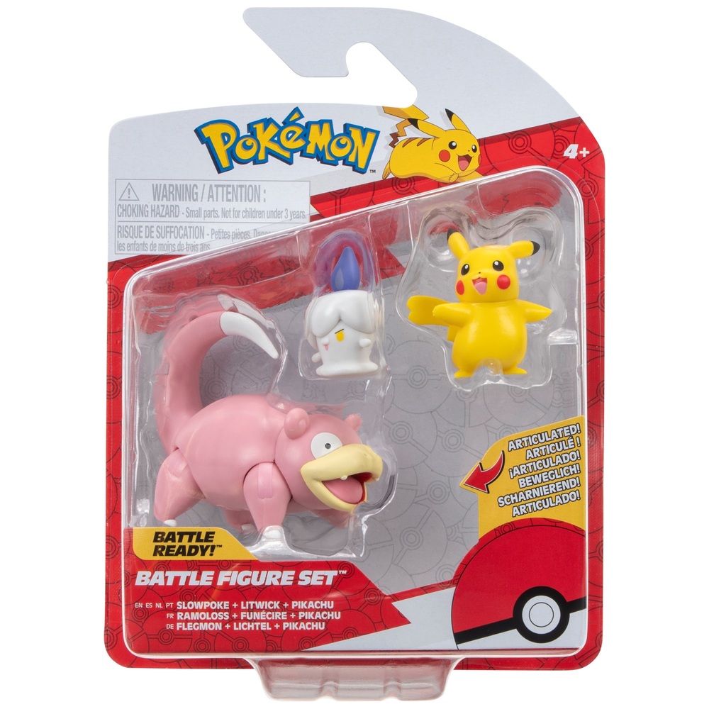 Pokémon-Kampffiguren-Set – Pikachu, Lichtel und Flegmon